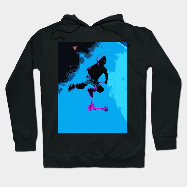 Space Scootering - Stunt Scooter Boy Hoodie by Highseller